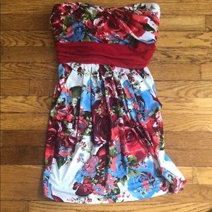 Floral Strapless Dress